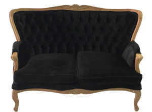 Black Velvet Love Seat