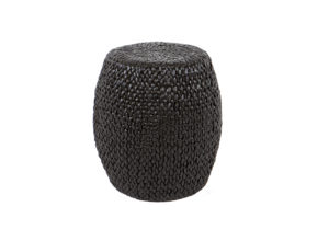 Black Woven Grass Stool (Barrel-shape)