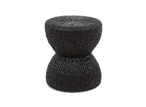 Black Woven Grass Stool (Hourglass-shape)