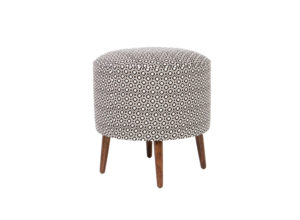 Black and White Round Diamond Pattern Ottoman