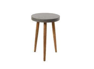 Grey Round Side Table with Tall Wooden Legs