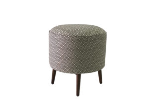 Grey and White Round Diamond Pattern Ottoman