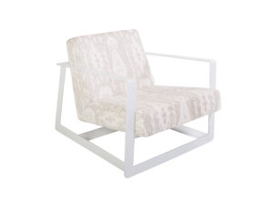 White and Grey iKat Metal Frame Armchair