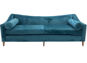 Teal Velvet Deco Couch