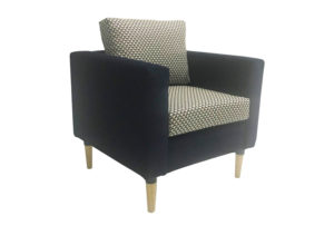 Navy Velvet and Arrow Print Armchair