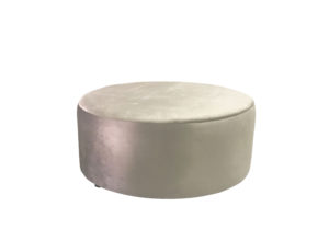 Silver Velvet Round 1m Ottoman