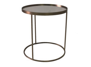 Gold Side Table with Mirror Top