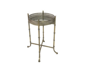 Gold Round Ornate Side Table