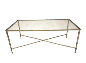 Gold Tiffany Leg Glass Top Coffee Table