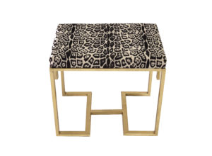Leopard Print Art Deco Ottoman