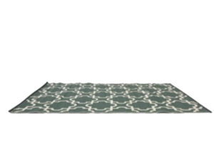 Teal and White Plastic Rug