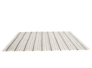 White Rug with Black Woven Detail