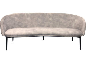Light Grey Velvet Curved Couch