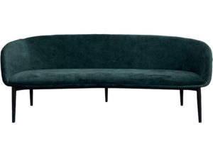 Teal Velvet Curved Couch