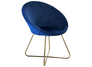 Blue Velvet Round Tub Chair