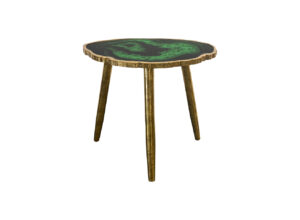 Green and Gold Agate Side Table
