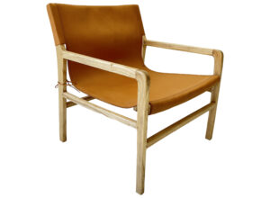 Tan Leather Sling Armchair