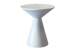 White Resin Hourglass Shape Side Table