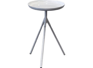 White Round Metal Side Table