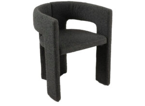 Black Cut-out Back Boucle Armchair