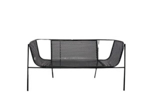 Black Mesh Metal Couch - 2 Seater