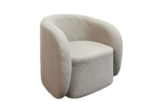 Cream Curved Boucle Armchair