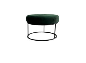 Emerald Green Velvet Round Ottoman Large