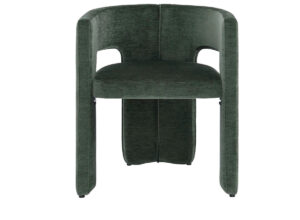 Forest Green Cut-out Back Boucle Armchair