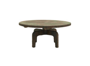 Natural Wood Scalloped Edge Coffee Table
