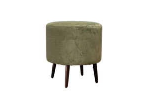 Sage Green Velvet Round Ottoman Small